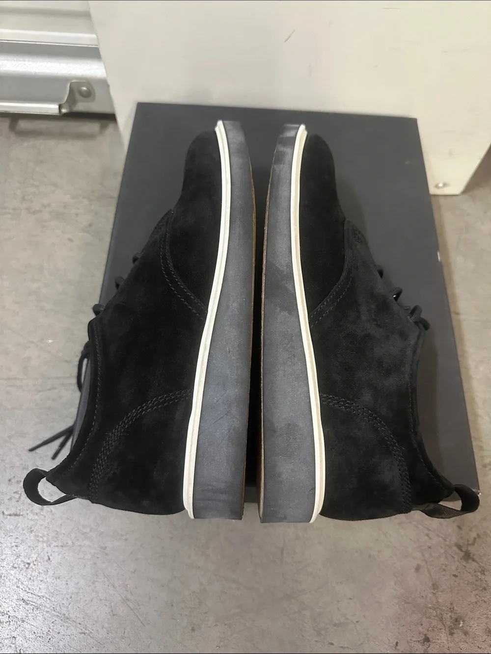rag & bone Black Suede Derby Shoes with White Sole